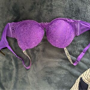 Victoria's Secret Purple Lace bombshell push up Full-Coverage Bra